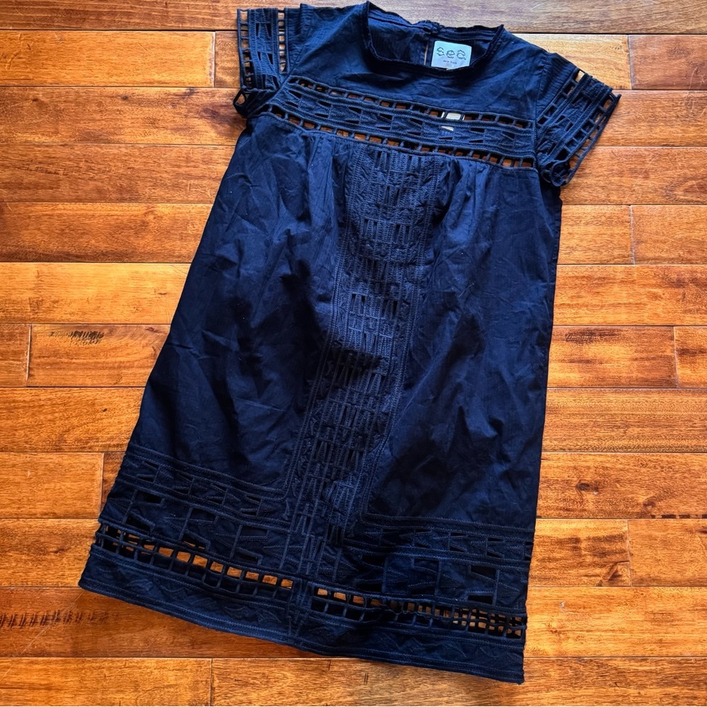 Sea New York // black eyelet short sleeve mini dress size 4 dr1